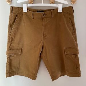 Brown Men Express Cargo Shorts With Pockets 365 Comfort Slim At The Knee Size 36